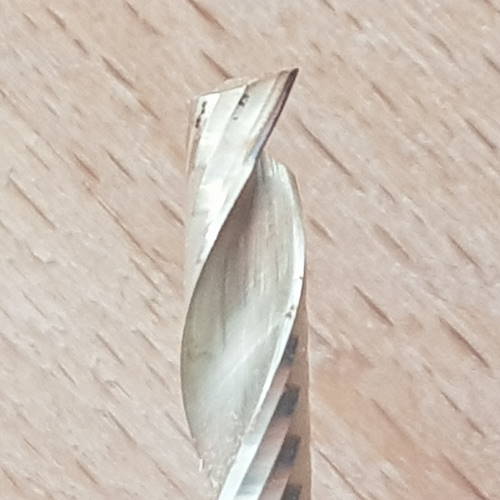 Image: coated carbide endmill for aluminium after 1h