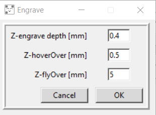 Bild: QR-codengrave's engrave parameter configuration dialog