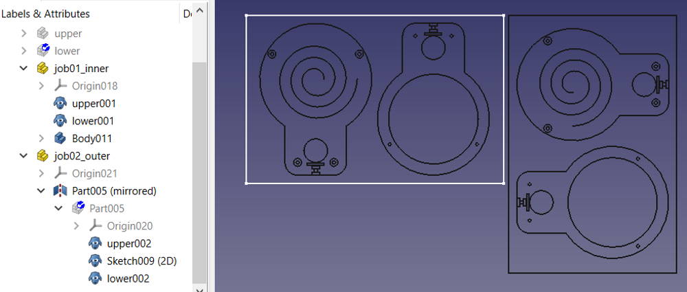Image: Clone function in FreeCAD to mirror parts